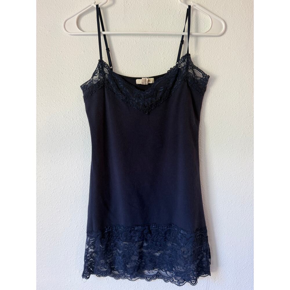 Bozzolo Tank Top Women's Size Medium Blue Lace Camisole Y2K Preppy Minimalist